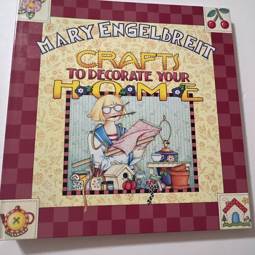 Vtg 1999 MARY ENGELBREIT Crafts To Decorate Your Home Book 1st Ed 90s Cottage